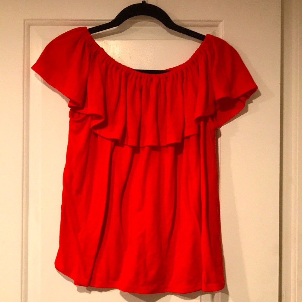 Red Off The Shoulder Top